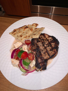 A picture of Greek pork chops.