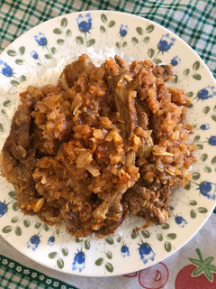 Una foto de 316. Vindaloo de cordero 🐑 🇮🇳🇮🇳🇮🇳 (principal carne)