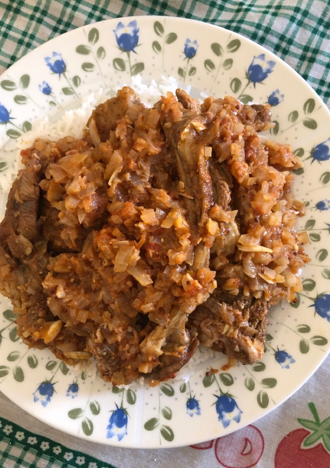 Una foto de 316. Vindaloo de cordero 🐑 🇮🇳🇮🇳🇮🇳 (principal carne)