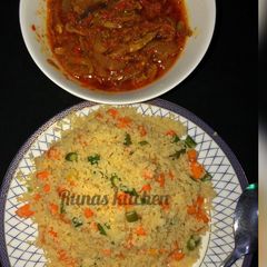 A picture of VEGETABLE COUSCOUS Recipe By RuNas kitchen.