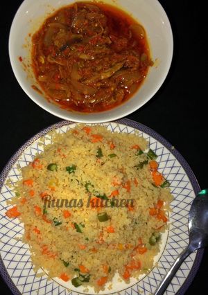 A picture of VEGETABLE COUSCOUS Recipe By RuNas kitchen.