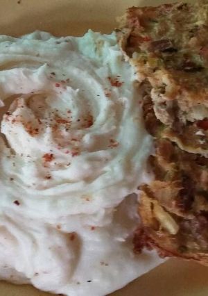 Una foto de Atún con camarones al horno y puré con merkén