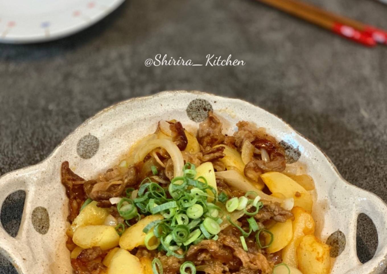 Korean tumis daging sapi Dan kentang