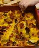 Bacalhau com Broa no forno