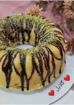 عکسی از دستور کیک با طعم کرم کارامل 😋