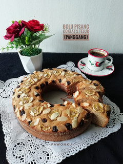 Foto resep 691.Bolu Pisang Coklat 2 Telur (panggang)