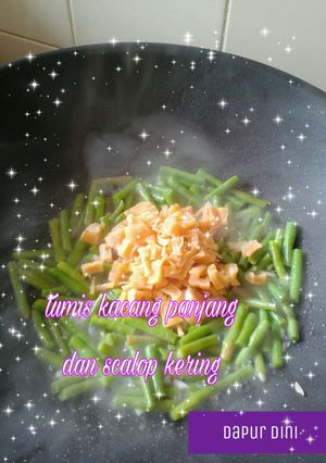 Foto resep Tumis kacang panjang dan scalop kering