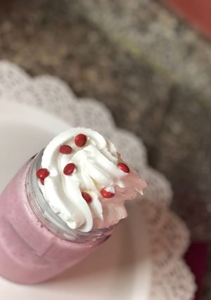 صورة لوصفة ميلك شيك فراولة