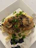 Mushroom Chicken on Fettuccine