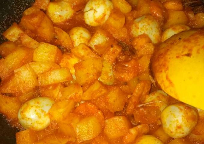 Cara Bikin Udang kentang telur puyuh balado pedas mantap Istimewa