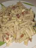 Macarrones con bechamel y salchicha