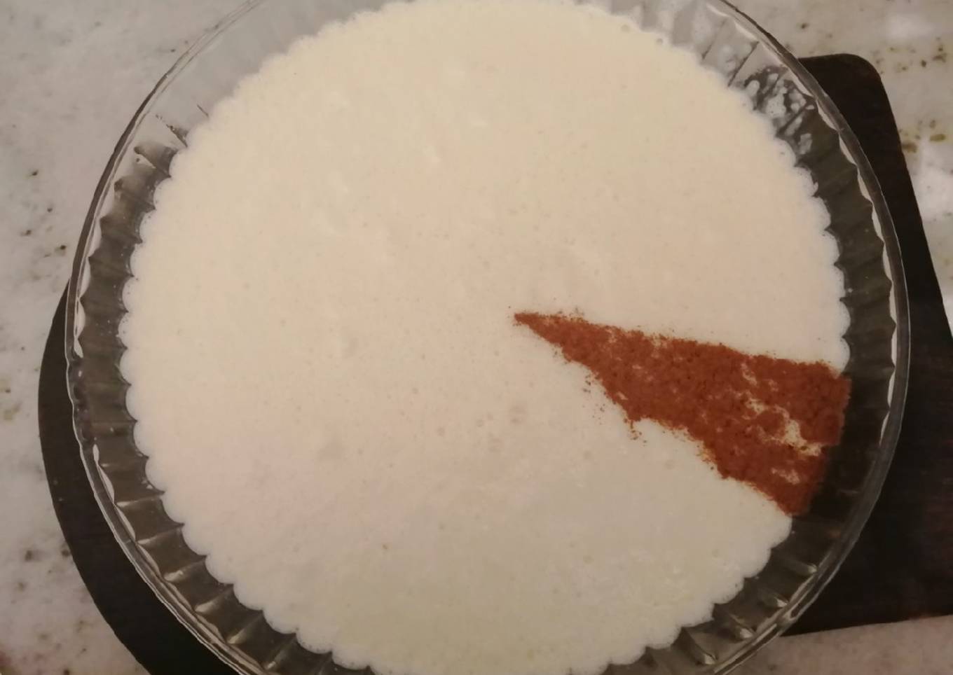 Arroz con leche espumoso