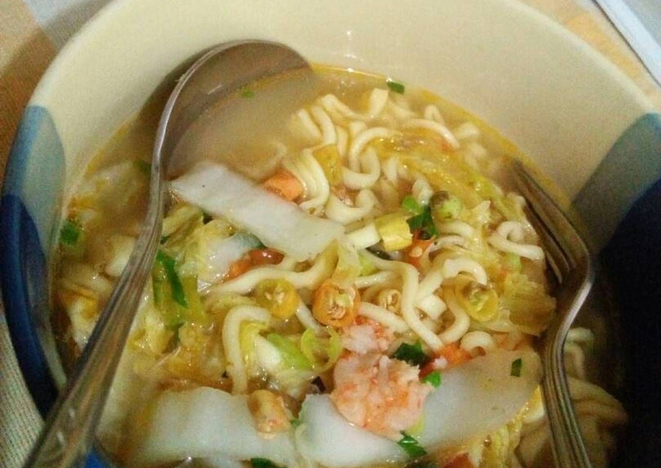 Mie rebus jawa extra pedas