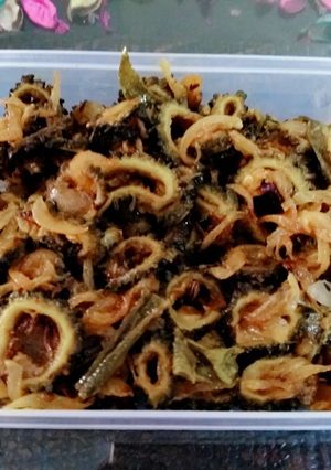 A picture of Onion bitter gourd.