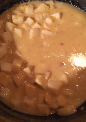 Una foto de Papas con leche y queso