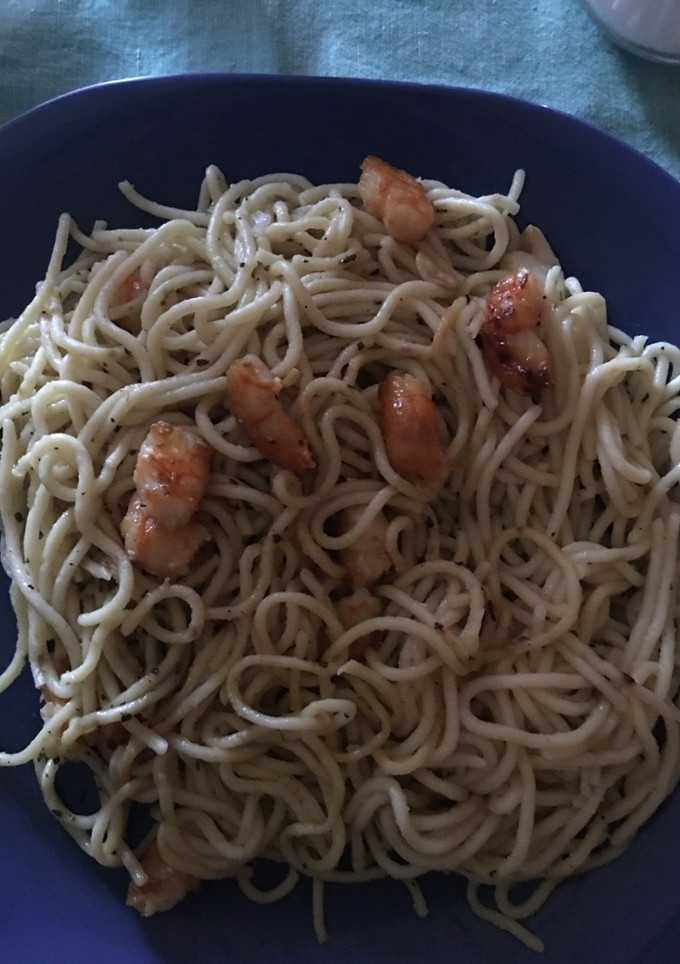 Una foto de Espaguetis con langostinos