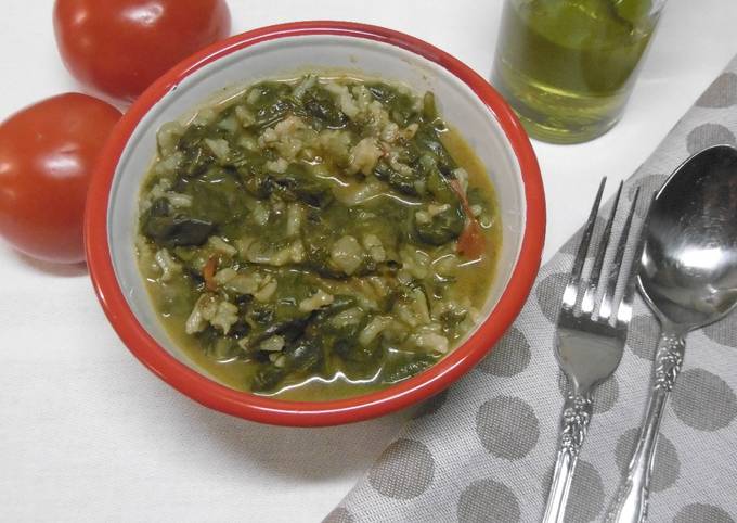 Recipe of Perfect Tasty Greek Spinach and Rice (Spanakorizo)