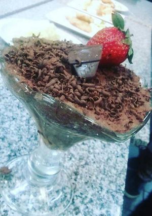 Una foto de Mousse de chocolate