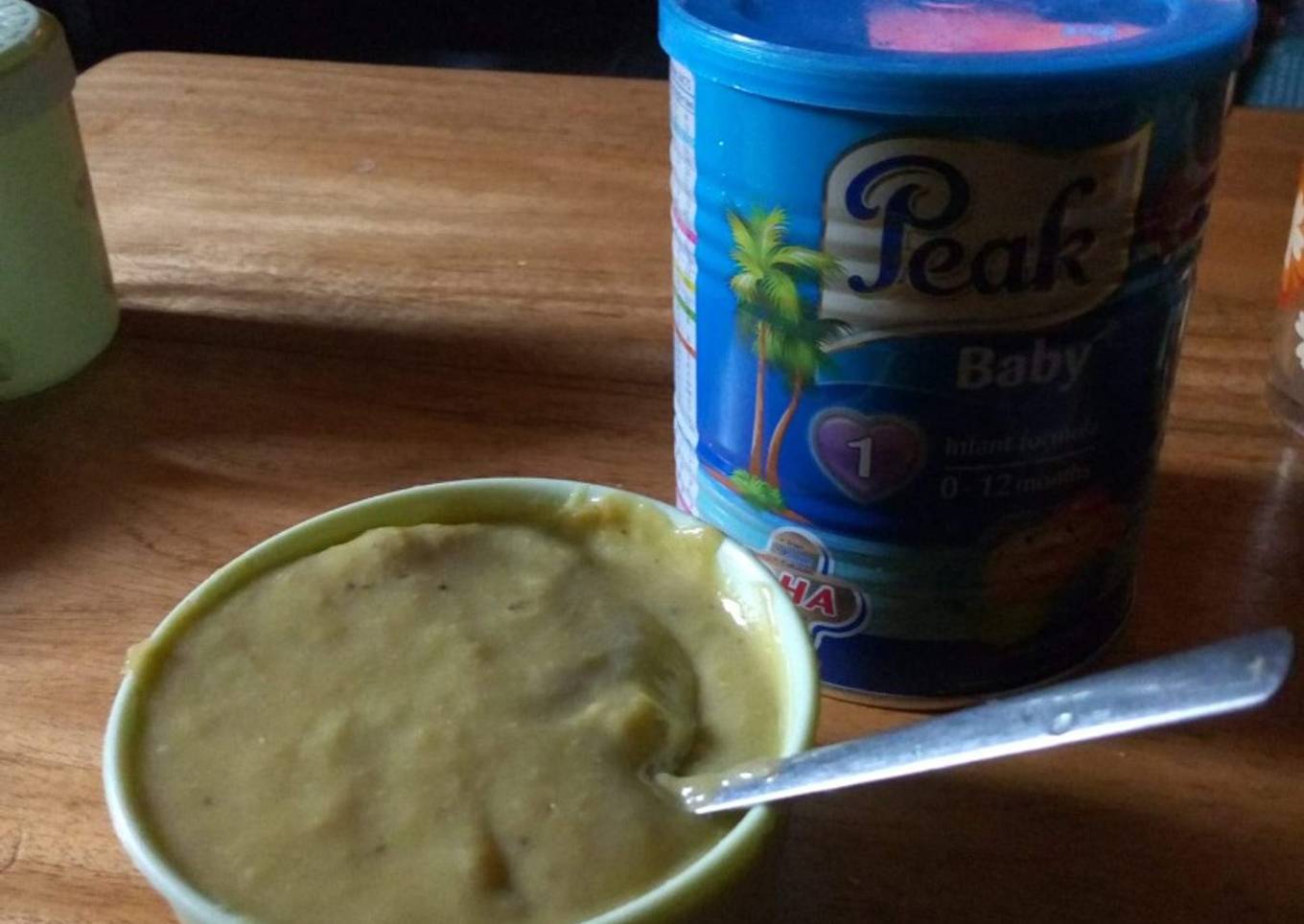 Banana and corn puree