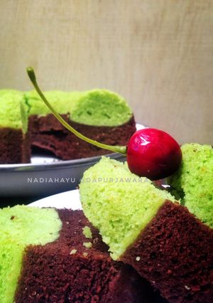 Foto resep Bolu Pandan Coklat Kukus No Mixer