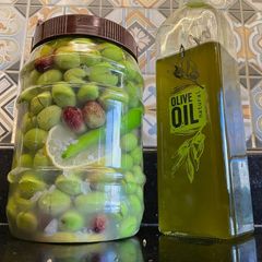 A picture of 🫒💚 Homemade Lebanese pickled green olives - Zeytoun Akhdar.