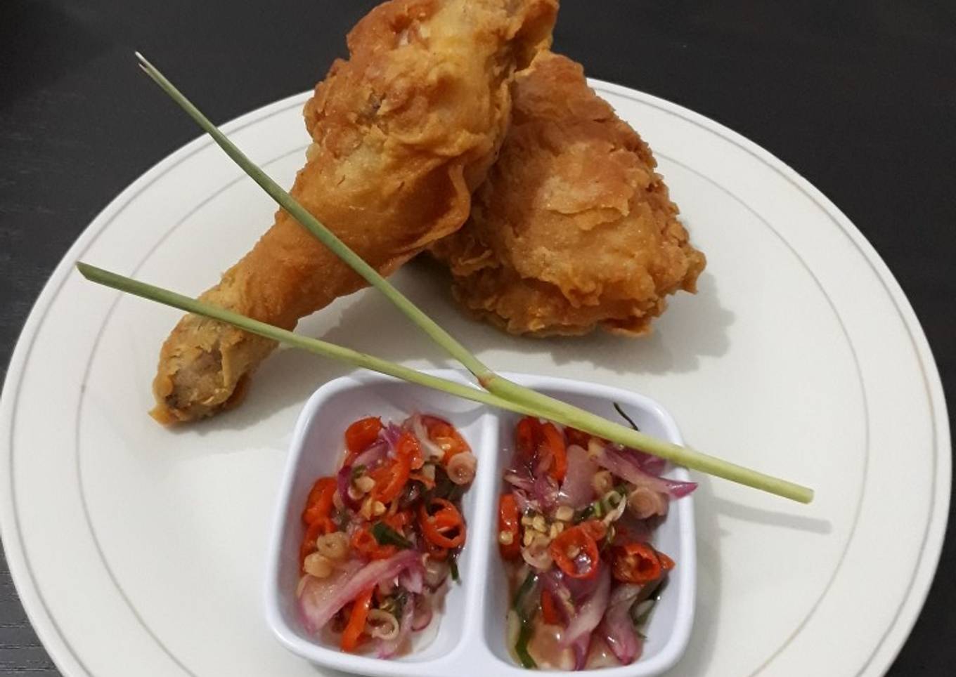 Sambal matah ayam tepung