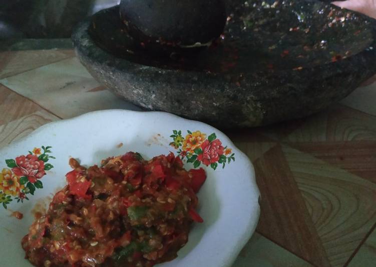 Sambal terasii(sambal calok khas jambi)