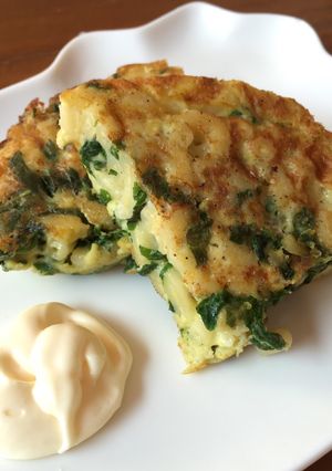 Foto resep Frittata Macaroni Bayam