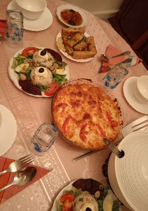 صورة لوصفة غراتان و سلطة الأرز