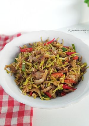 Foto resep Tumis bunga pepaya teri. Khas Manado 💚