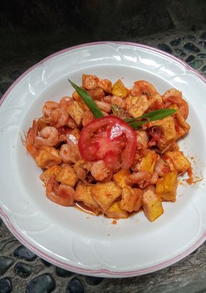 Foto resep Sambel goreng tahu udang