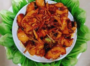 Hình của món Phi lê cá lóc sauce dầu hào.