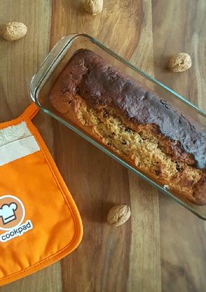 Une photo de Banana bread noix et chocolat