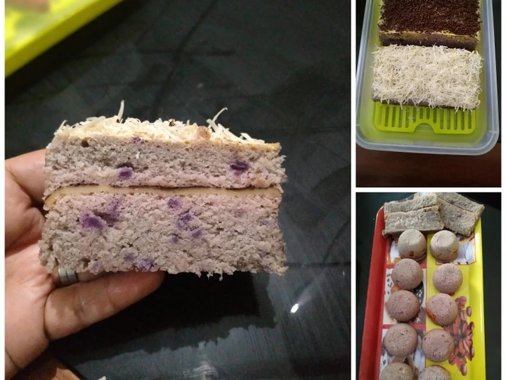 Langkah Gampang Membikin Resep Bolu Kukus Ubi Ungu Lapis Keju yang Lezat Anti Ribet, Lezat