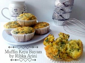 Foto resep Muffin Keju Bayam (gurih, less sugar, enaaak)