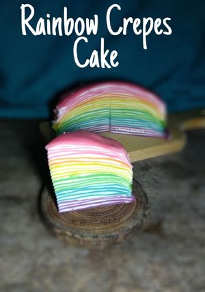 Foto resep Rainbow Crepes Cake