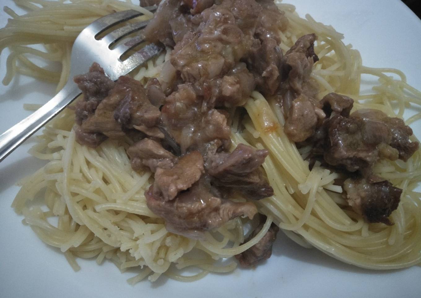 Spaghetti with Mutton stew