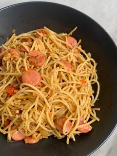 Foto resep Spaghetti aglio olio sosis