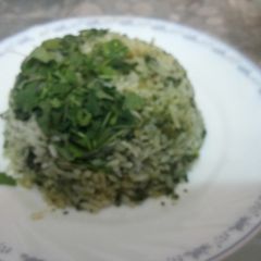 A picture of Brocolli and almond rissotto.