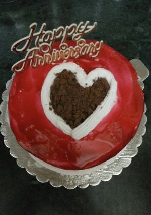 A picture of Red velvet gel cake.