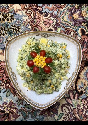 عکسی از دستور سالاد سیب زمینی و شوید