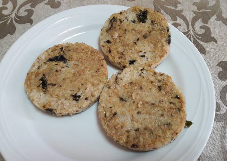 Hamburguesas de arroz y alga sin gluten veganas
 🍔