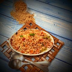 A picture of Soya keema fried rice.