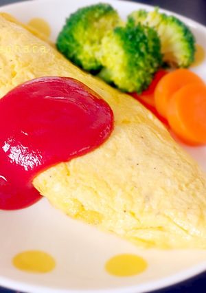 A picture of Omu-rice Omelet (Japanese-Style Soft Omelet).
