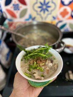 Hình của món Cháo cá lóc mix đậu lăng xanh đỏ 😅.