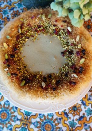 Foto di Cheesecake al pistacchio con pasta kataify