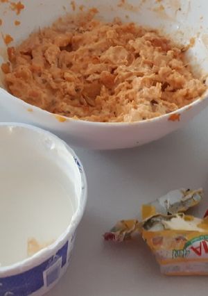 Una foto de Puré de camote picoso