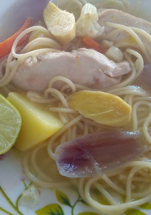 Una foto de Sopita de pechuga de pollo especial y para la gripe
