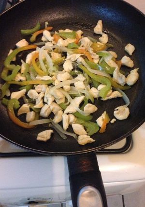 Una foto de Pechuga con Chile morron