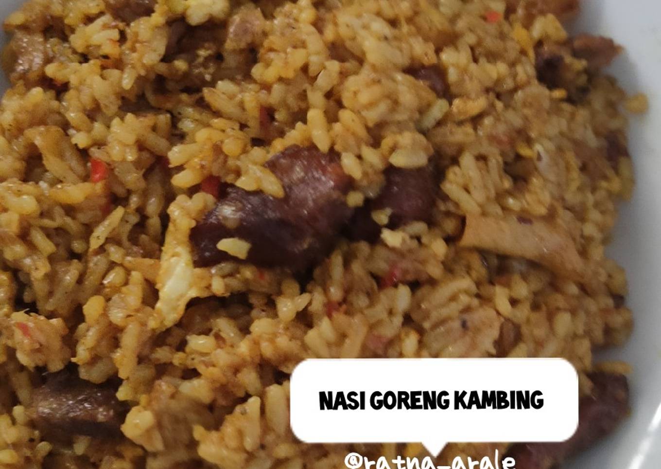Nasi goreng kambing (dari sisa sate kambing)